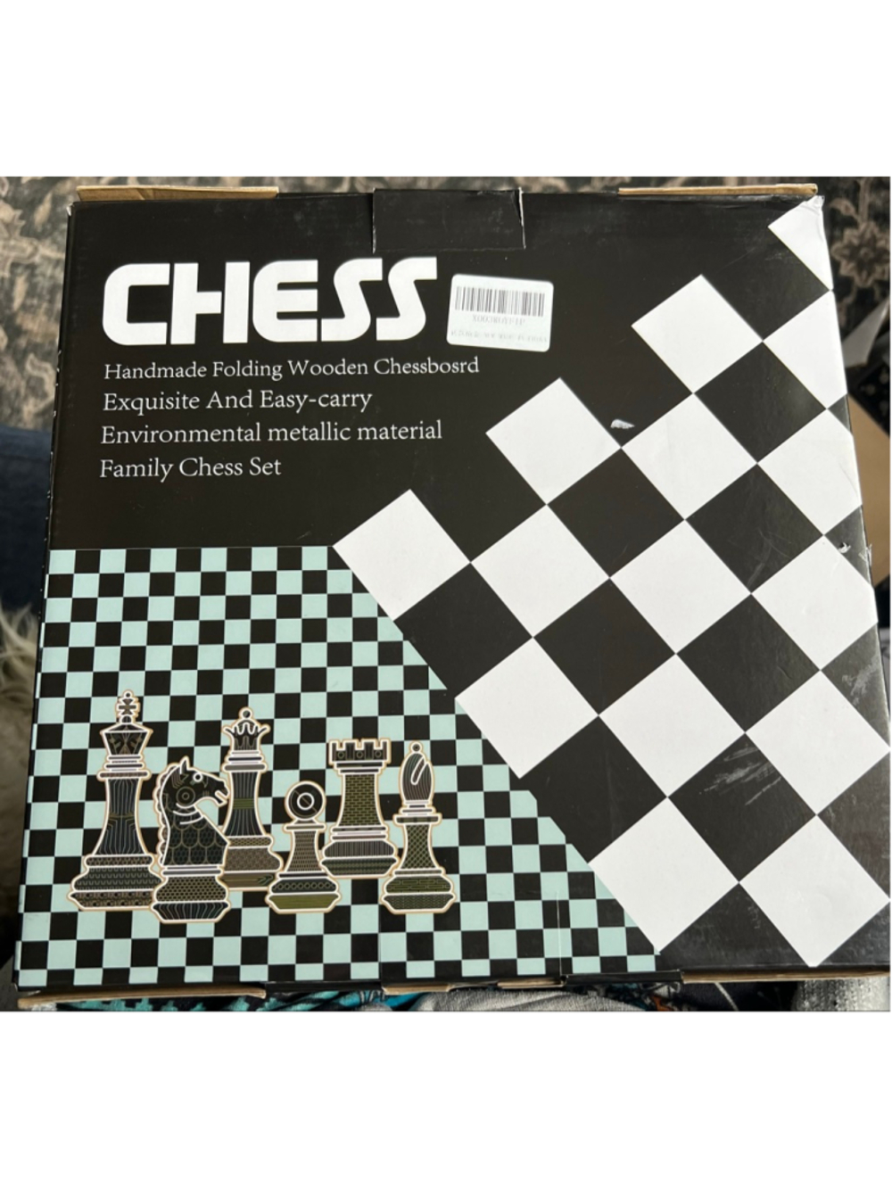 Chess Board Game Set One Black Gold